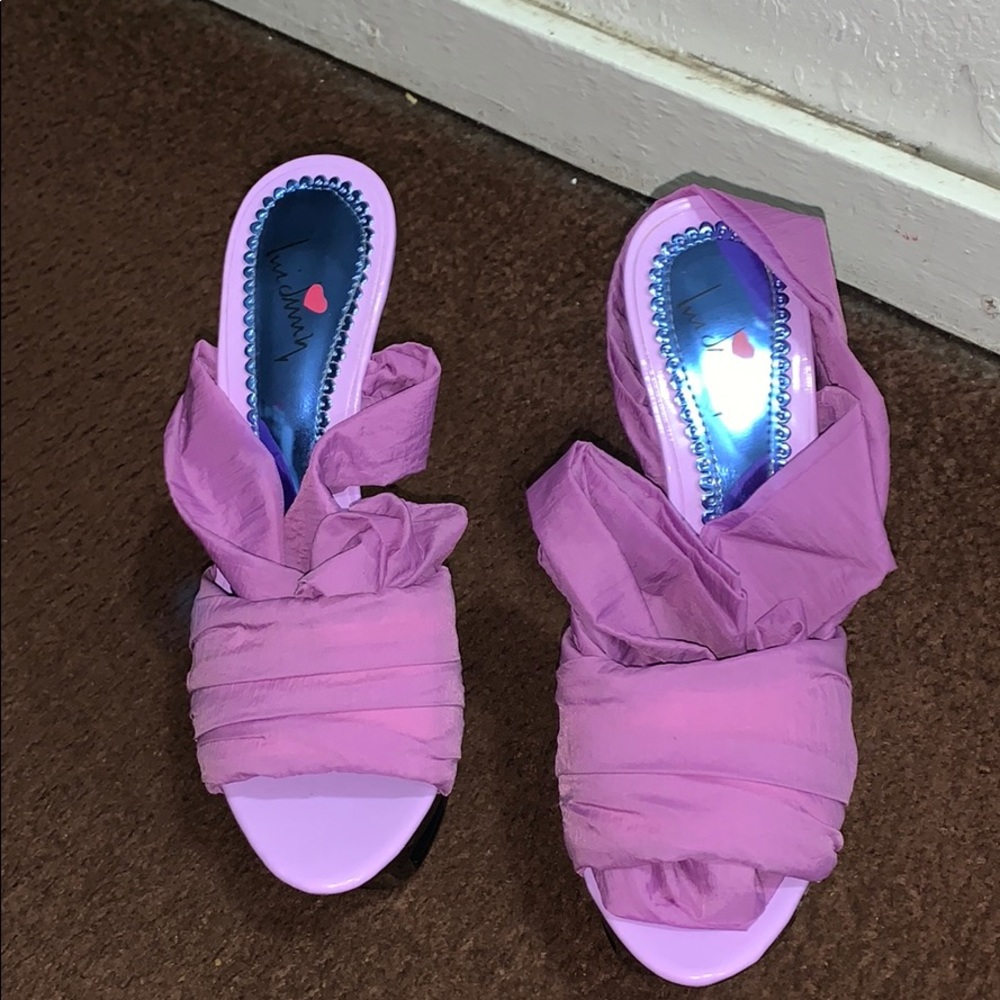 Purple tie up pumps